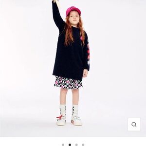 Off White Floral Motif Girls Dress